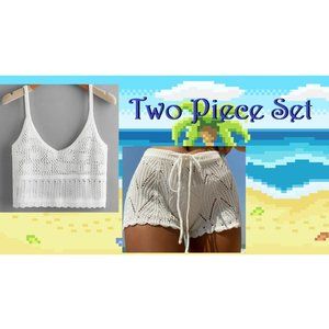 Crochet two piece women's summer set NWT